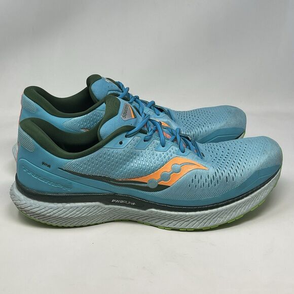 Saucony Triumph 18 Shoes Mens 12.5 Blue Mesh Lightweight Running Sneakers - Picture 3 of 16